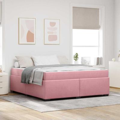 Bedframe met matras Roze 180 x 200 cm Fluweel