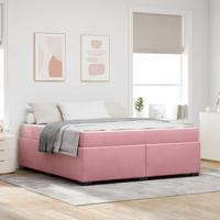 Bedframe met matras Roze 180 x 200 cm Fluweel - thumbnail