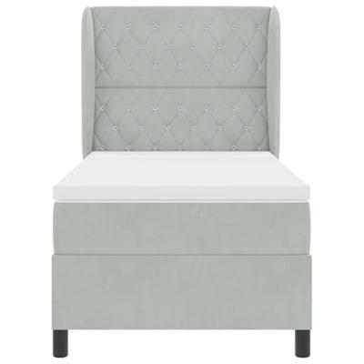 Boxspring bed met matras Lichtgrijs 100 x 200 cm Fluweel