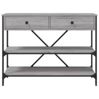 Wandtafel met lades en schappen bewerkt hout grijs sonoma eiken - thumbnail