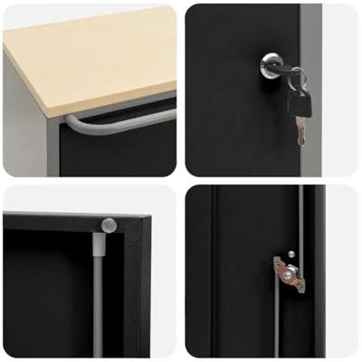 VidaXL Werkbank met plank met wiel zwart en grijs 75 x 45 x 85 cm