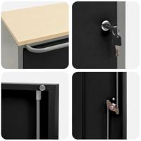 VidaXL Werkbank met plank met wiel zwart en grijs 75 x 45 x 85 cm - thumbnail