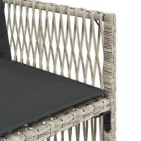 15-delige Tuinset met kussens poly rattan lichtgrijs - thumbnail