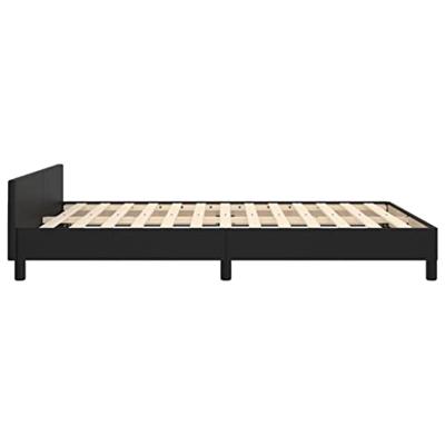 Bedframe met hoofdeind kunstleer zwart 140x190 cm Bedframe met hoofdeind kunstleer zwart 140x190 cm