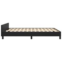 Bedframe met hoofdeind kunstleer zwart 140x190 cm - thumbnail