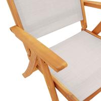 Tuinstoelen inklapbaar 4 st massief acaciahout en textileen - thumbnail