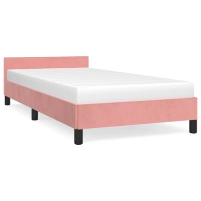 Bedframe met hoofdeinde zonder matras 80x200 cm fluweel roze