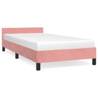 Bedframe met hoofdeinde zonder matras 80x200 cm fluweel roze - thumbnail