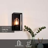 Lucide CARLYN - Wandlamp Badkamer - 1xE14 - IP54 - Zwart - thumbnail