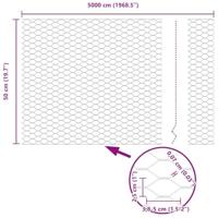 VidaXL Hexagon hek grijs 0,5 x 50 m pvc - thumbnail