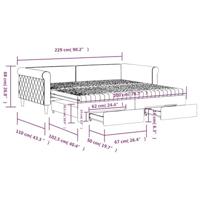 Slaapbank onderschuifbed lades 100x200 cm fluweel donkergroen - thumbnail