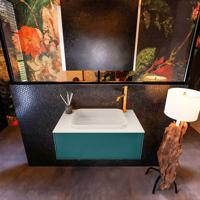 Badkamermeubelset Mondiaz Erin 80 cm met 1 Lade met RIDGE Wastafel Midden Linen met 1 kraangat Greeploos Mat Smag - thumbnail