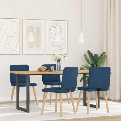 Eetkamerstoelen 4 st stof blauw