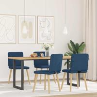 Eetkamerstoelen 4 st stof blauw - thumbnail
