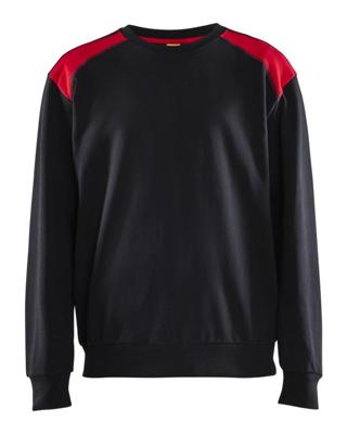 Blåkläder Sweatshirt bicolour 35801158 | Zwart/Rood | Maat XS - 7330509809228