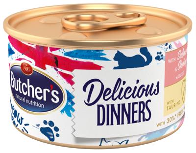 BUTCHER'S Delicious Dinners Salmon and shrimp - nat kattenvoer - 85 g