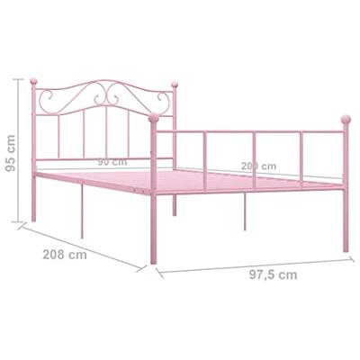 Bedframe metaal roze 90x200 cm Bedframe metaal roze 90x200 cm