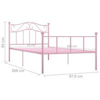 Bedframe metaal roze 90x200 cm - thumbnail