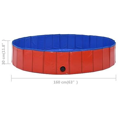 VidaXL Hondenzwembad inklapbaar 160x30 cm pvc rood