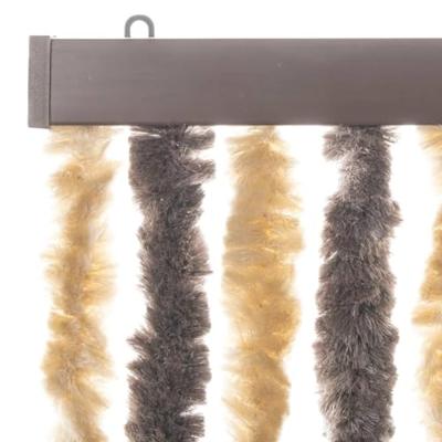 VidaXL Vliegengordijn 100x230 cm chenille donkerbruin en beige - thumbnail