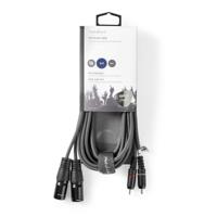 Nedis Gebalanceerde Audiokabel | 2x XLR 3-Pins Male naar 2x RCA Male | 3 m | 1 stuks - COTH15210GY30 COTH15210GY30 - thumbnail