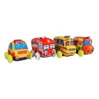 Van Der Doelen Mini club soft car brandweerauto met pull back - thumbnail