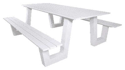 Breeze aluminium picknicktafel wit