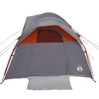 Tent 5-persoons waterdicht grijs en oranje