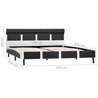 Bedframe met LED kunstleer grijs 140x200 cm - thumbnail