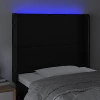 Hoofdbord LED 83x16x78/88 cm kunstleer zwart - thumbnail