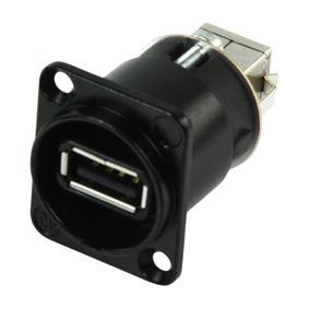 Neutrik NAUSB-W B USB A naar B verloop chassisdeel zwart