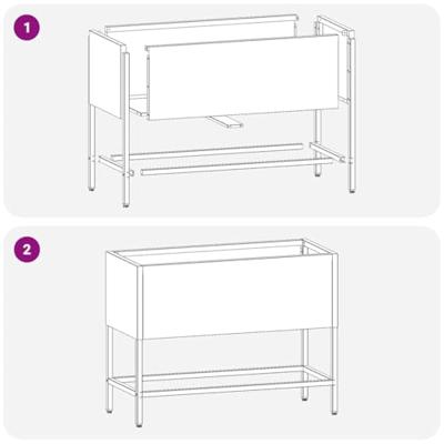 VidaXL Verhoogde tuin plantbak zilver 60 x 26 x 45 cm roestvrij staal