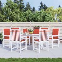 VidaXL Stoelkussens 6 st lage rug 100x50x4 cm stof gemêleerd rood - thumbnail