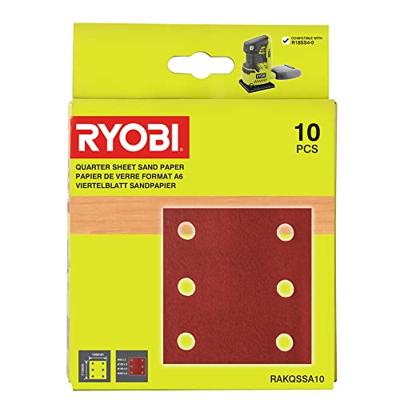 Ryobi RAKQSSA10 | 10-delig Vlakschuurpaier Set compatibel met R18SS4 en EOS2410NHG - 5132004448 - 5132004448