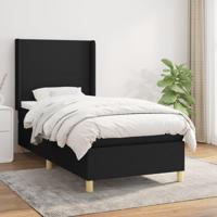 Boxspring met matras stof zwart 90x190 cm - thumbnail