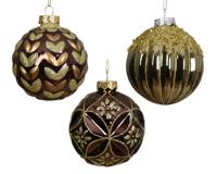 Kerstbal glas d8 cm bruin a4 M Decoris - Decoris - thumbnail