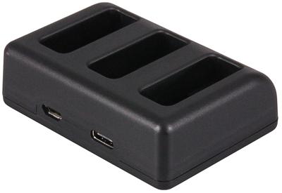 Triple Acculader GoPro Hero5, Hero6, Hero7, Hero (2018), Hero8 - Laadt 3 accu's, ook tegelijkertijd Triple Acculader GoPro Hero5, Hero6, Hero7, Hero (2018), Hero8 - Laadt 3 accu's, ook tegelijkertijd