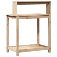 Oppottafel met schappen 82,5x50x109,5 cm massief grenenhout - thumbnail