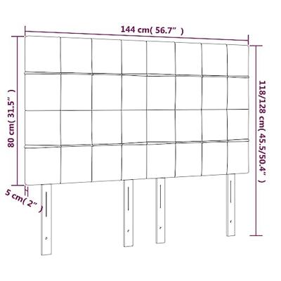 Hoofdbord LED 144x5x118/128 cm fluweel lichtgrijs