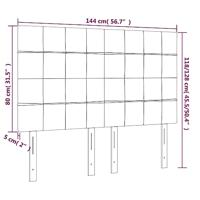 Hoofdbord LED 144x5x118/128 cm fluweel lichtgrijs - thumbnail