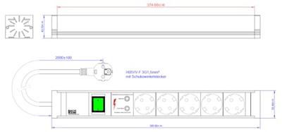 Bachmann 420.0022 Overspanningsveilige stekkerdoos 5-voudig Zwart Randaarde stekker 1 stuk(s)