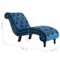 vidaXL Chaise longue fluweel blauw - thumbnail
