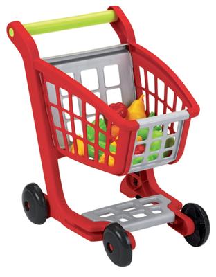 Ecoiffier 100% chef winkelwagen met boodschappen - thumbnail