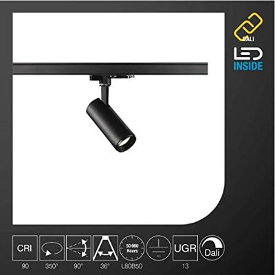 SLV NUMINOS S 1004371 LED-railspot 3-fasig LED vast ingebouwd 8.5 W Zwart