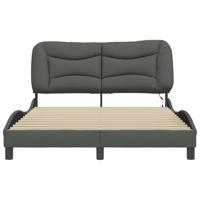Bedframe met LED zonder matras 140x200 cm stof donkergrijs - thumbnail