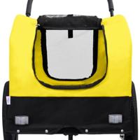Fietstrailer en hondenwagen 2-in-1 geel en zwart - thumbnail