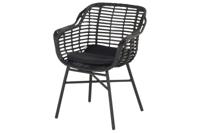 Hartman Tuinstoel 'Cecilia' Alu, kleur Zwart - thumbnail