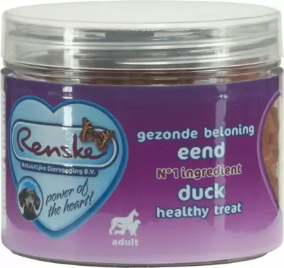RENSKE HOND GEZONDE BELONING MINI HARTJES EEND 100 GR