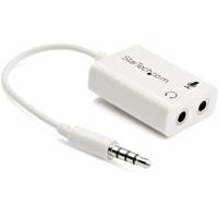 StarTech.com 3,5 mm jack audio Y-kabel, adapter voor headset, microfoon en luidspreker, AUX-kabel voor laptop en ultrabooks, stekker voor audio en microfoon, in wit - thumbnail