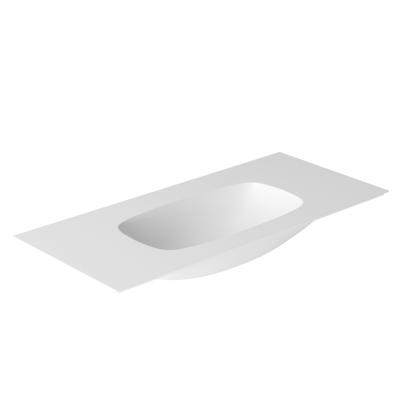 Salenzi Wastafel Nur 102x46 cm Keramiek Mat Wit zonder kraangat Salenzi Wastafel Nur 102x46 cm Keramiek Mat Wit zonder kraangat